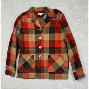 Pendleton Women's Brown Plaid Wool Jacket Size L #66979